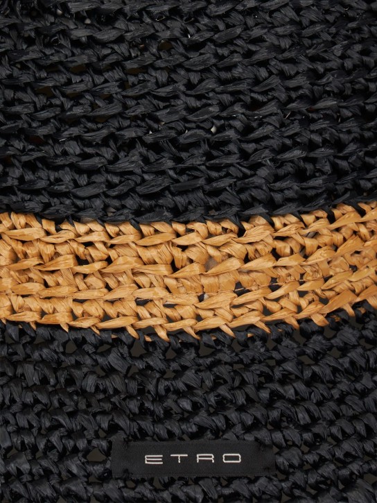 Etro: Hand-knitted viscose raffia bucket hat - men_1 | Luisa Via Roma