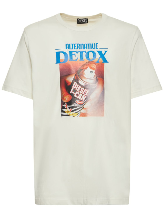 Diesel: T-shirt en coton imprimé Detox - men_0 | Luisa Via Roma