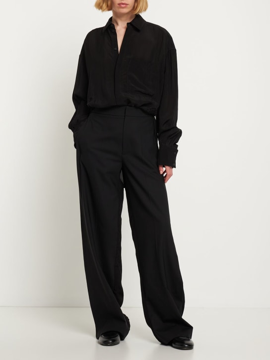 Gauchere: WEITE HOSE AUS SATIN - Schwarz - women_1 | Luisa Via Roma