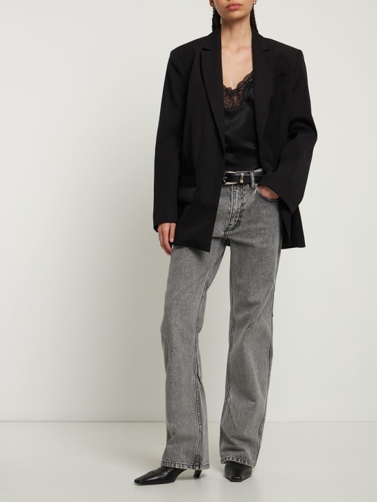 Gauchere: ローライズウォッシュドデニムストレートジーンズ - グレー - women_1 | Luisa Via Roma