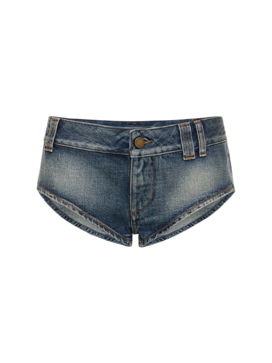 Cotton denim mini shorts w/ crystals Alessandra Rich Women Luisaviaroma