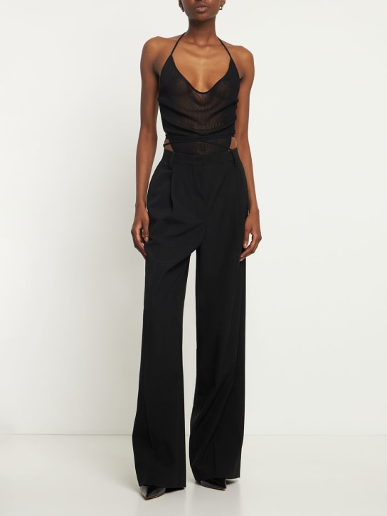 Petar Petrov: Viscose knit halter neck bodysuit - Black - women_1 | Luisa Via Roma