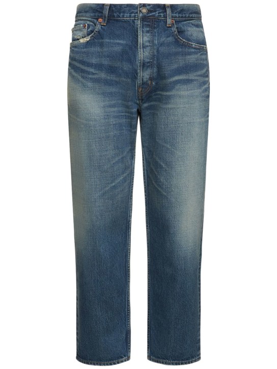 Saint Laurent: Jeans de algodón - Azul - men_0 | Luisa Via Roma