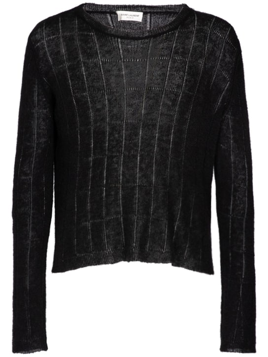 Saint Laurent: Wool blend sweater - Black - men_0 | Luisa Via Roma