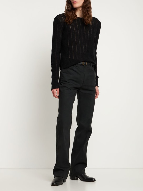 Saint Laurent: Wool blend sweater - Black - men_1 | Luisa Via Roma