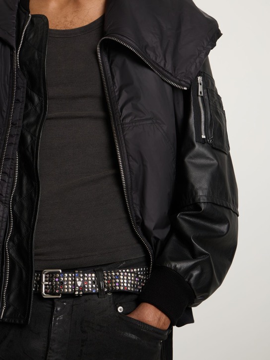HTC Los Angeles: 3.5cm Stud embellished leather belt - men_1 | Luisa Via Roma