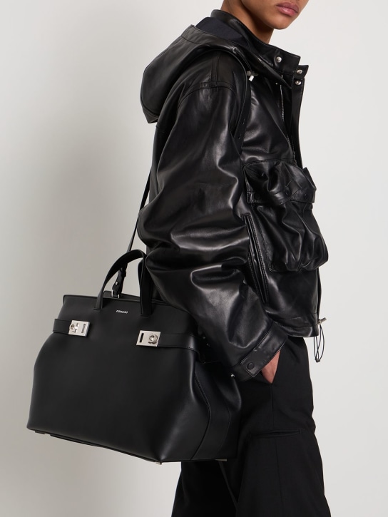 Ferragamo: Raffaello leather tote bag - men_1 | Luisa Via Roma