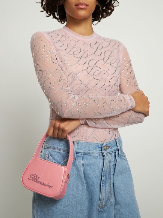 Blumarine: Bolso de mano de piel - Bubblegum - women_1 | Luisa Via Roma
