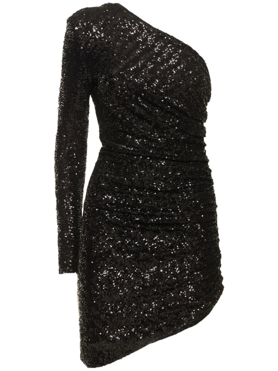 Michael Kors Collection: Robe courte en jersey à sequins - Noir - women_0 | Luisa Via Roma