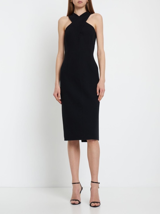 Michael Kors Collection: 울 혼방 크레이프 미디 드레스 - 블랙 - women_1 | Luisa Via Roma