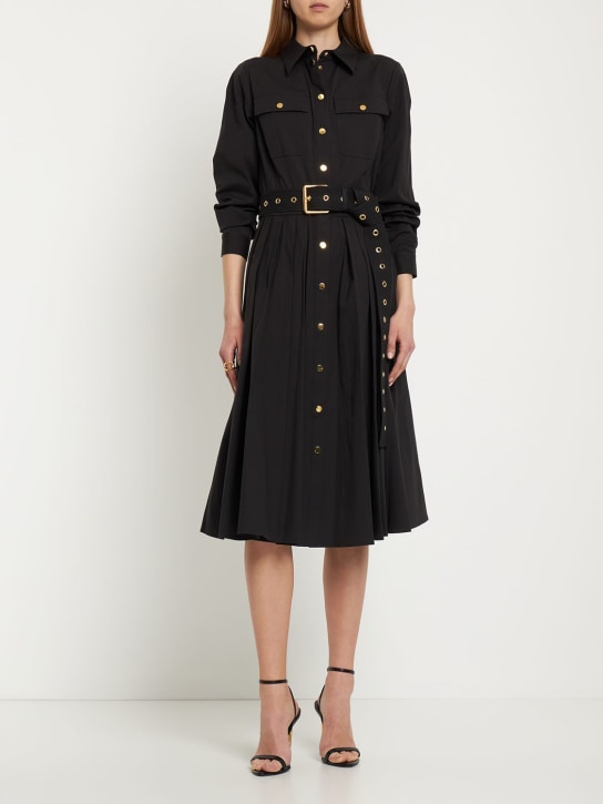 Michael Kors Collection: Cotton poplin belted midi shirt dress - women_1 | Luisa Via Roma