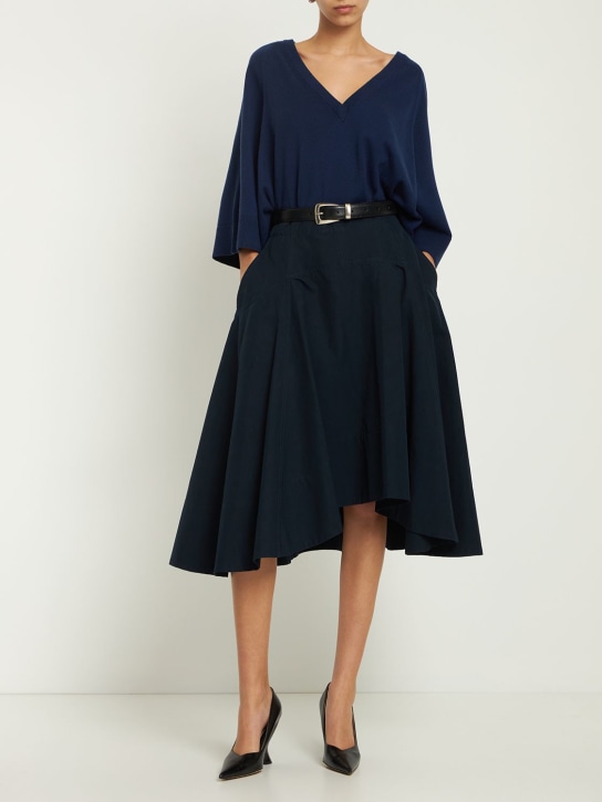 Michael Kors Collection: SWEATER AUS KASCHMIR MIT V-AUSSCHNITT - Dunkelblau - women_1 | Luisa Via Roma