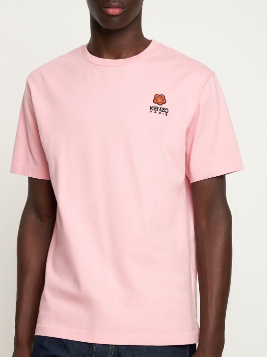 Kenzo Paris: Boke logo cotton jersey t-shirt - Pink - men_1 | Luisa Via Roma
