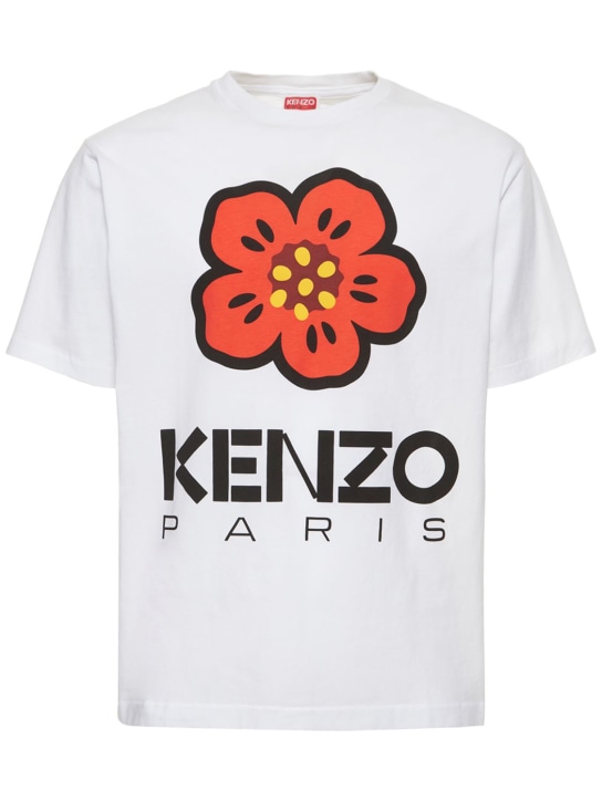 Kenzo Paris: Boke logo cotton jersey t-shirt - Beyaz - men_0 | Luisa Via Roma
