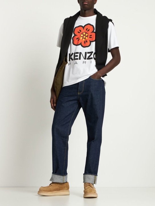 Kenzo Paris: Boke印花平纹针织T恤 - 白色 - men_1 | Luisa Via Roma