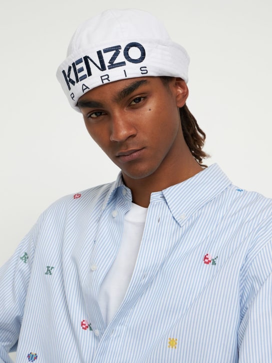 Kenzo Paris: Cappello sailor in cotone con logo - men_1 | Luisa Via Roma
