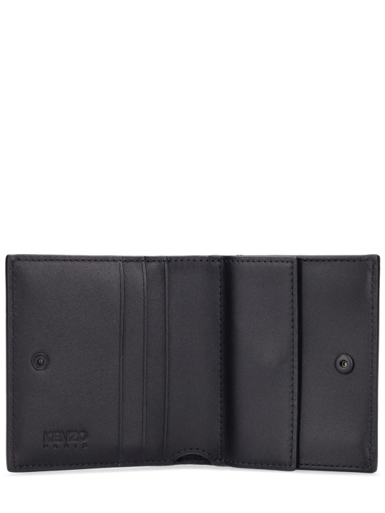 Kenzo Paris: Boke print leather mini fold wallet - Black - men_1 | Luisa Via Roma