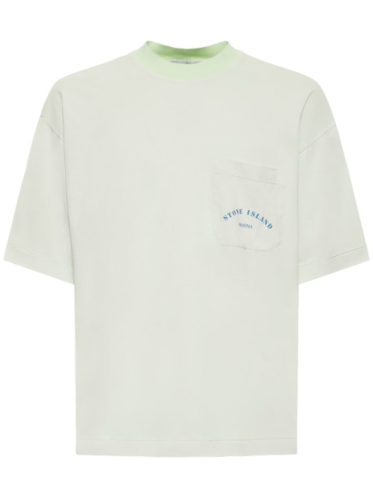 Stone Island: Marina printed t-shirt w/ breast pocket - men_0 | Luisa Via Roma