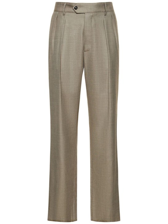 Wool blend pleated pants Giorgio Armani Men Luisaviaroma