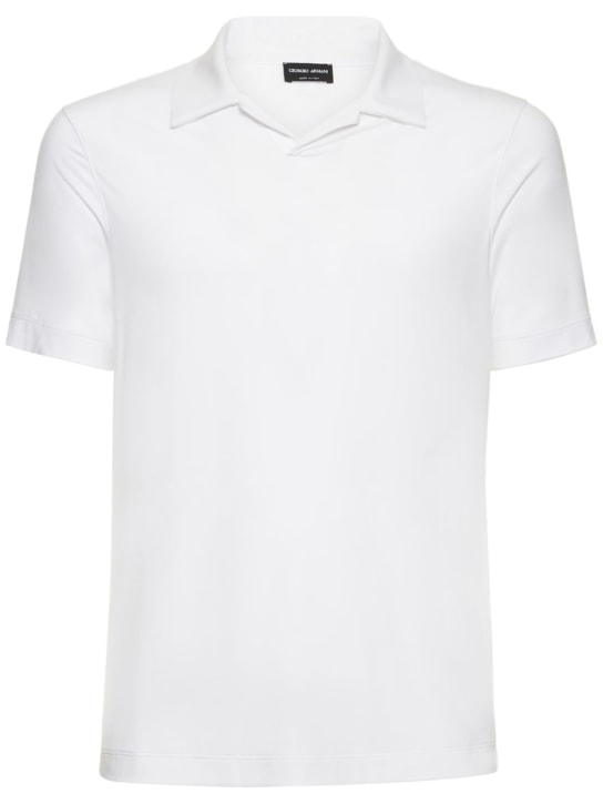 Giorgio Armani: 短袖POLO衫 - 白色 - men_0 | Luisa Via Roma