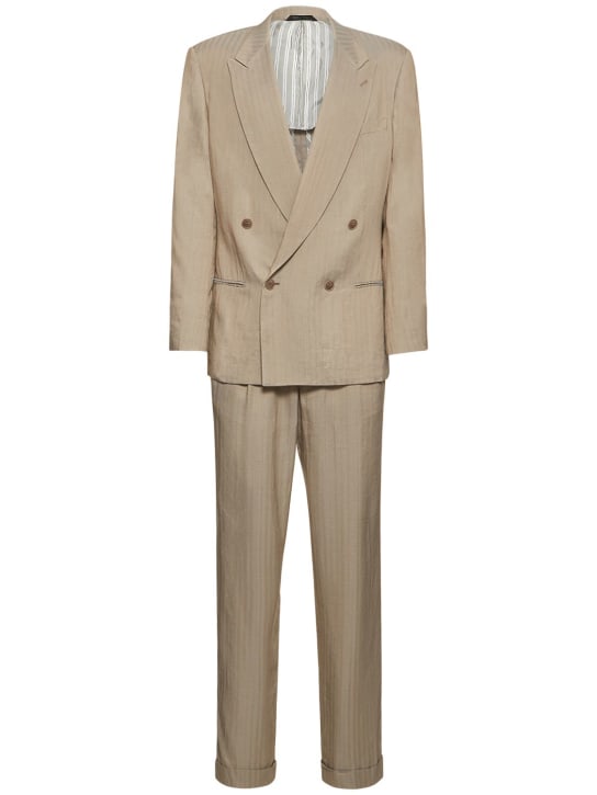 Giorgio Armani: Heritage viscose blend suit - Beige - men_0 | Luisa Via Roma
