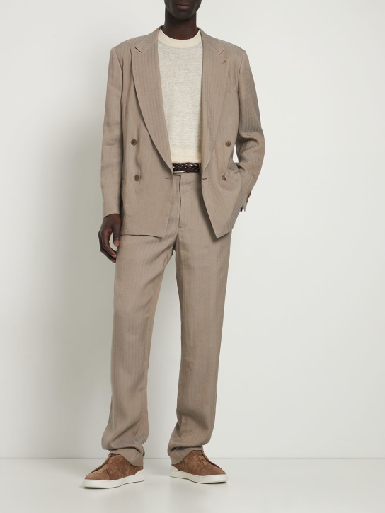 Giorgio Armani: Heritage viscose blend suit - Beige - men_1 | Luisa Via Roma
