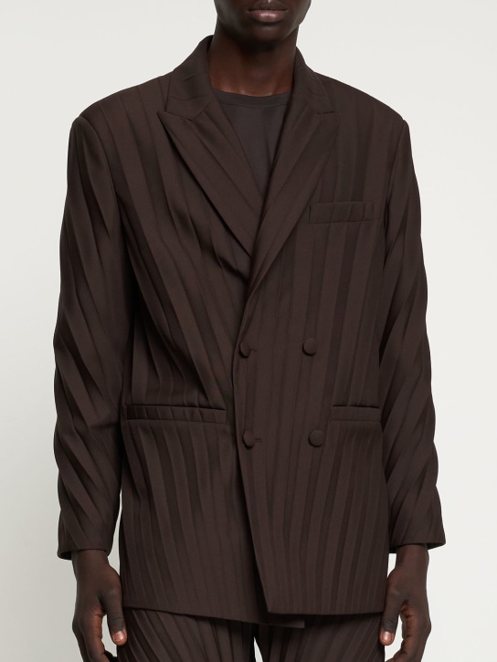 Plissé double breasted jacket - Thumbnail 2