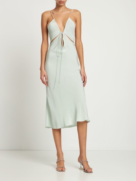 Christopher Esber: Silk faille cutout midi dress - Mint - women_1 | Luisa Via Roma