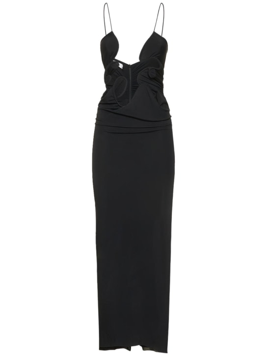 Christopher Esber: Venus molded sheer jersey long dress - Black - women_0 | Luisa Via Roma