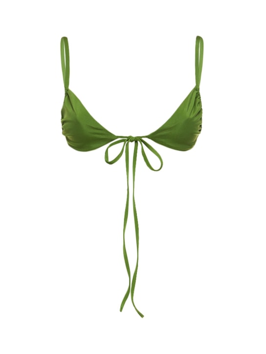 Christopher Esber: Tie front & back bikini top - Green - women_0 | Luisa Via Roma