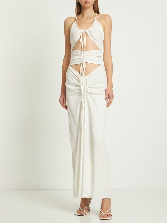 Christopher Esber: Gathered jersey cutout long dress - White - women_1 | Luisa Via Roma