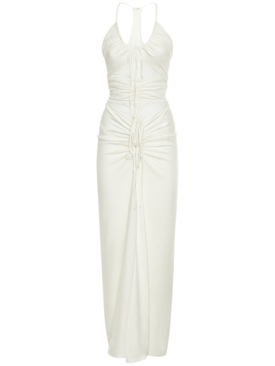 Christopher Esber: Gathered jersey cutout long dress - White - women_0 | Luisa Via Roma