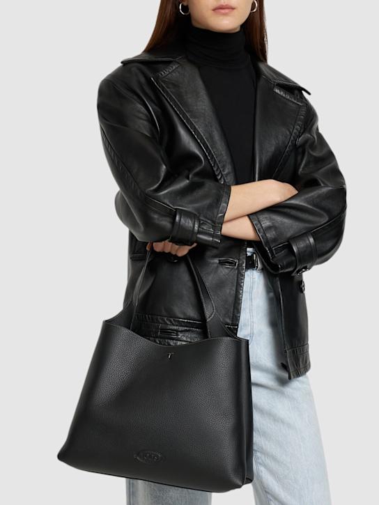 Tod's: Shopping leather shoulder bag - women_1 | Luisa Via Roma