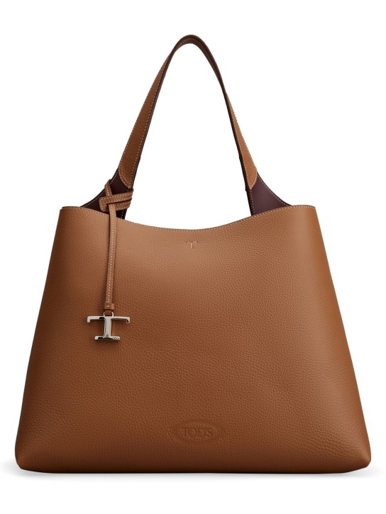 Tod's: Sac porté épaule en cuir Shopping - Kenya - women_0 | Luisa Via Roma