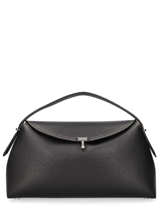 Toteme: T-Lock leather top handle bag - Black - women_0 | Luisa Via Roma