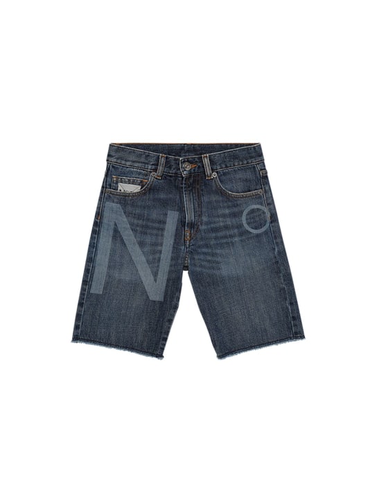 N°21: Shorts in denim di cotone con logo - Denim - kids-boys_0 | Luisa Via Roma