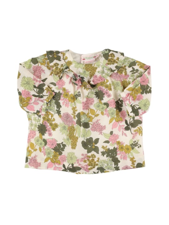Bonpoint: Blusa de lino y algodón - Multicolor - kids-girls_0 | Luisa Via Roma