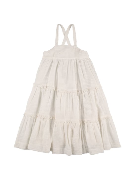 Bonpoint: Vestito in cotone - Bianco - kids-girls_0 | Luisa Via Roma