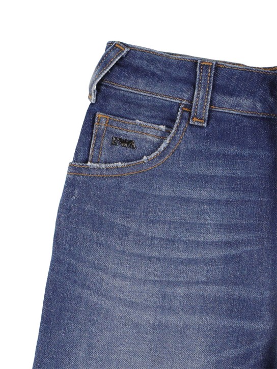 Emporio Armani: Shorts in denim di cotone washed - Denim - kids-boys_1 | Luisa Via Roma