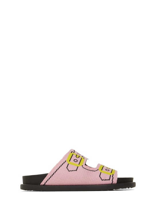 Marni Junior: 嵌花束带凉拖 - 粉色 - kids-girls_0 | Luisa Via Roma