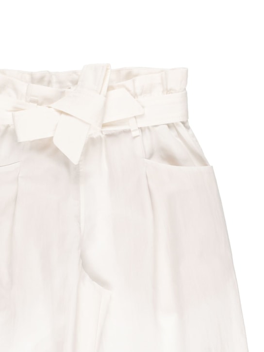 Brunello Cucinelli: Pantaloni in cotone - Bianco - kids-girls_1 | Luisa Via Roma
