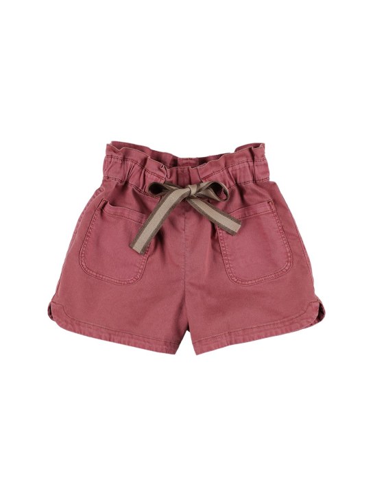 Brunello Cucinelli: Shorts in misto cotone - Rosa - kids-girls_0 | Luisa Via Roma