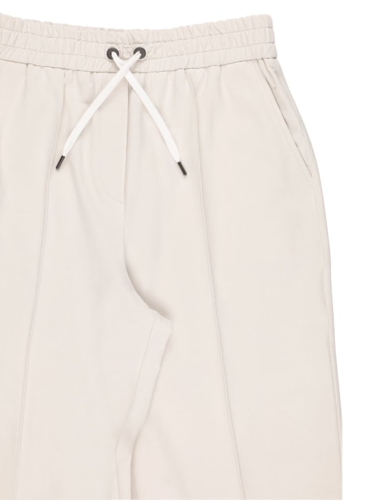 Brunello Cucinelli: ワイドスウェットパンツ - オフホワイト - kids-girls_1 | Luisa Via Roma