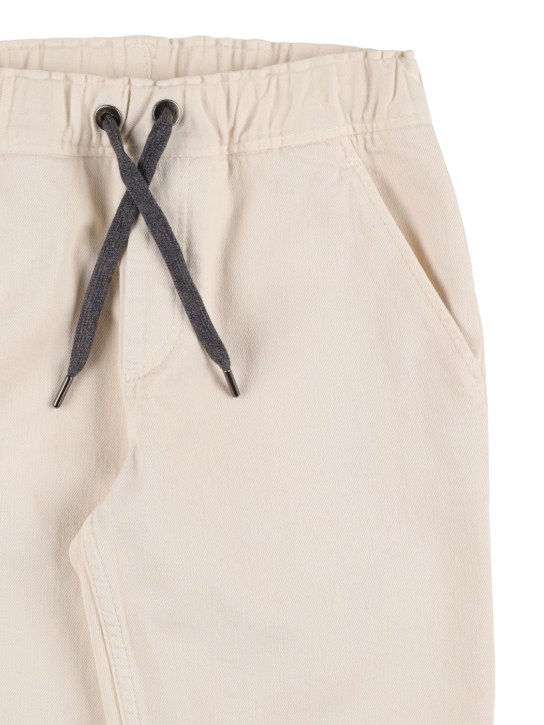 Brunello Cucinelli: クリスピーコットンパンツ - オフホワイト - kids-girls_1 | Luisa Via Roma