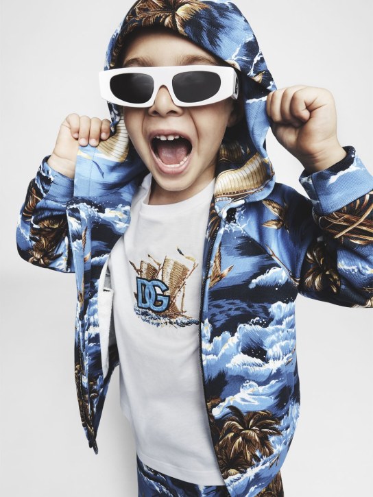 Dolce&Gabbana: Lunettes de soleil carrées en acétate - Blanc - kids-boys_1 | Luisa Via Roma