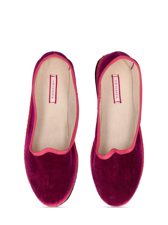 Vibi Venezia: 棉质天鹅绒乐福鞋 - 紫色 - kids-girls_1 | Luisa Via Roma