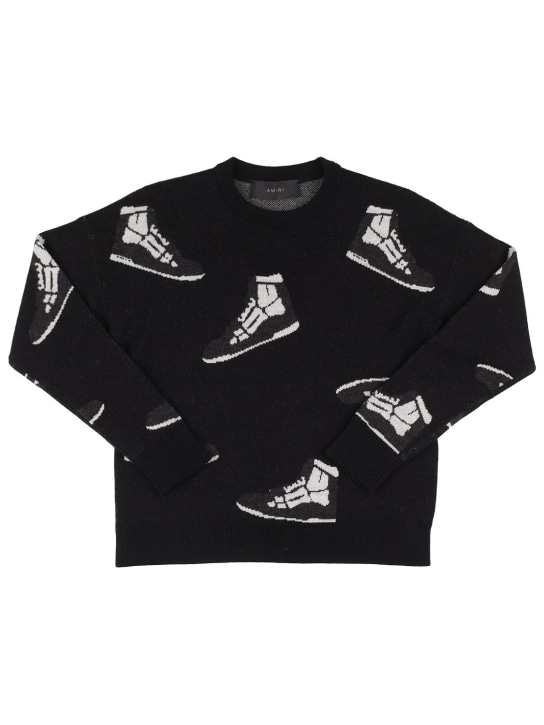 Amiri: Wool knit sweater - Black - kids-boys_0 | Luisa Via Roma