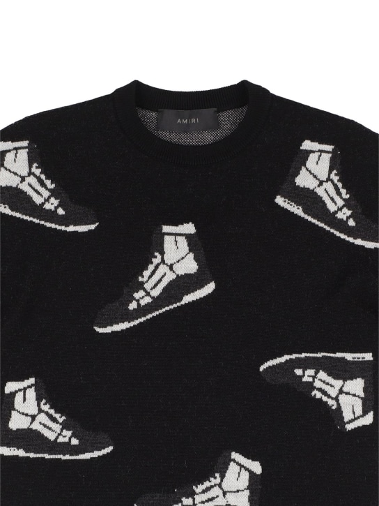 Amiri: Wool knit sweater - Black - kids-boys_1 | Luisa Via Roma