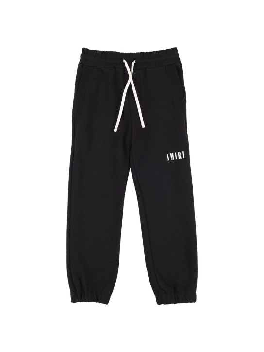 Amiri: Pantalon en coton à logo - Noir - kids-girls_0 | Luisa Via Roma