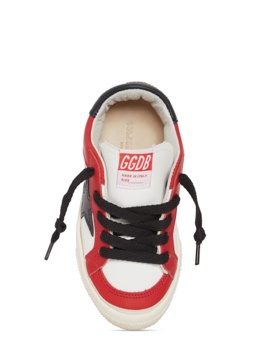 Golden Goose: May leather lace-up sneakers - Multicolor - kids-girls_1 | Luisa Via Roma